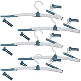 Angoily Perchas de Viaje Plegables 5 Piezas Color Azul, Portátiles Antideslizantes Clips Abs Resistentes para Camisas y Pantalones, Ahorro de Espacio para Maletas y Uso en Exteriores