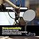 Mikrofon-Pop-Filter, Faltbarer Metall-Mikrofon-Pop-Filter-Schutz, mit Einem Flexiblen 360-Grad-Schwanenhals-Clip, für Studio-Chat-Aufnahmen