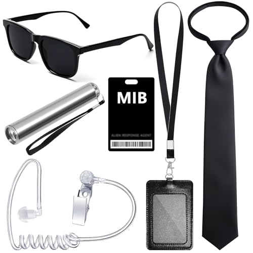 6 Pcs Agent Costume Secret Service Costume Set Spy Costume Access...