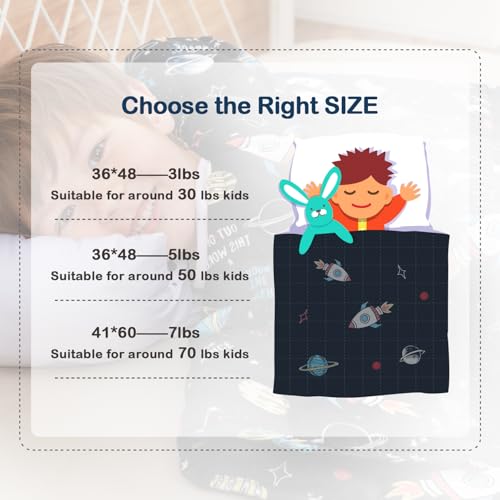 Image of Sivio Weighted Blanket 7lbs, Cooling Weighted Lap Blanket, Breathable Heavy Throw Blankets for Sleeping, 41 inchx60 inch,Black Universe