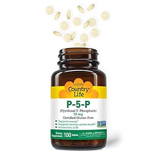 Country Life P-5-P Vitamin B6 – Bioavailable Pyridoxal-5-Phosphate Supplement for Energy, Nervous System Support, and Red Blood Cell Growth – Certified Gluten Free, Vegan, Non-GMO – 100 Capsules