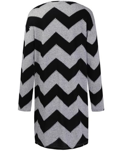 Ouges Women'S 2024 Fashion Fall Winter Boho Colorblock Open Front Long Sleeve Lightweight Sweater Cardigan Shirt thumb #2