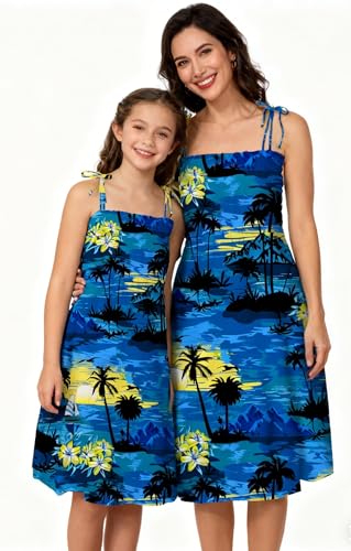 Image of SANGTREE Family Matching Hawaiian Outfits , Casual Beach Travel Clothes ,Vacation Clothing Set for Women & Men & Girls & Boys
