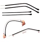 Agstum Anti-Slip Holder Long Temple Tips, Eyewear Retainers Replacement Tips for Thin Metal Eyeglass Legs (2 Pairs - Black)