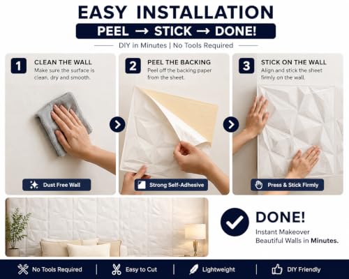 Image of Barebeauty 70 x 77 CM 3D Brick Wallpaper | Self-Adhesive Peel & Stick Wall Covering | Waterproof Decorative Sticker for Home, Bedroom & Living Room Decor (Pack of 3, 17.4 Sq. Ft. Approx)