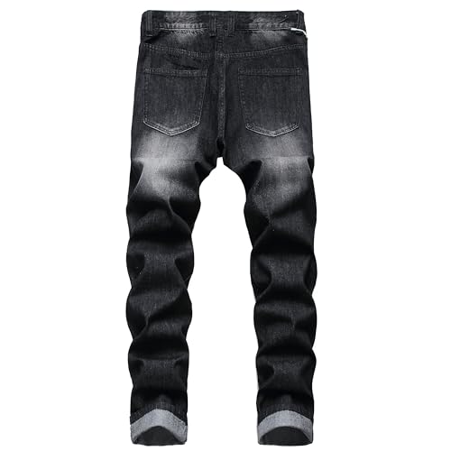 LAMKUKU Ripped Jeans Men, Slim Fit & Regular Style Distressed Classic Denim Jeans Pants2