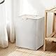 VFANDV Wäschekorb, Laundry Baskets Weiß Wäschekorb Faltbarer Geflochten Oxford-Gewebe wäschekörbe mit Henkel Groß 50×40×27 cm, für Reise/Schlafzimmer/Badezimmer/Schlafsaal