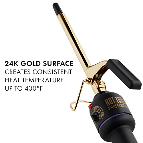 Hot Tools Pro Artist 24K Gold Curling Iron | Long Lasting, Defined Curls (3/8 In) #TOP2