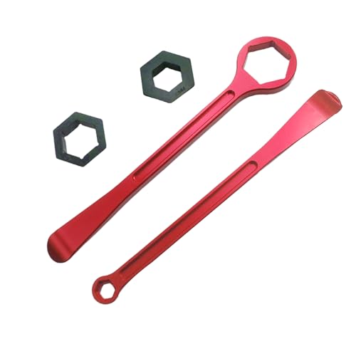 Image of Motorcycle Tyre Iron Tool Kit Raceline Levers Hex Wrench Spanner Head Tire Change 10mm 13mm 32mm 27mm 22mm 0.87'' 1.06''0.51''0.39'' 1.26'' For EXC SX XC EXCF Dirt Pit Bike (Red)
