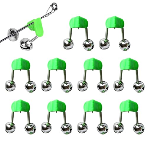 Fishing Bells Clips, 10 Pcs Fishing Alarm Bells Plastic Fishing Rod Alarm for Fish Poles Night Ice