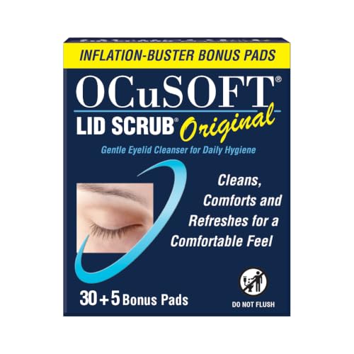 OCuSOFT Lid Scrub Original Eyelid Cleanser Inflation Buster – 30 + 5 Count