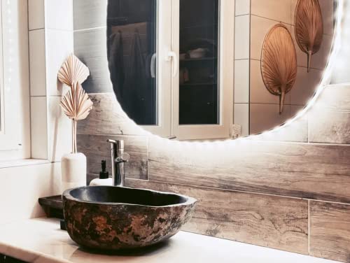 Daonanba Basin River Stone Oval Bathroom Sink Basin Stable Fashion Vessel Sink (14.9"-17.7") X (11.8"-13.8") X 5.9" #TOP2