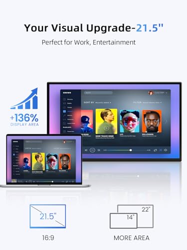 Newsoul Portable Monitor 21,5 Zoll, 100Hz Portable Gaming Monitor QLED 2000:1 FreeSync 450Nits mit USB-C & HDMI, Tragbarer Bildschirm mit VESA & Ständer 180° für Laptop/PS5/4/Xbox/Switch 2