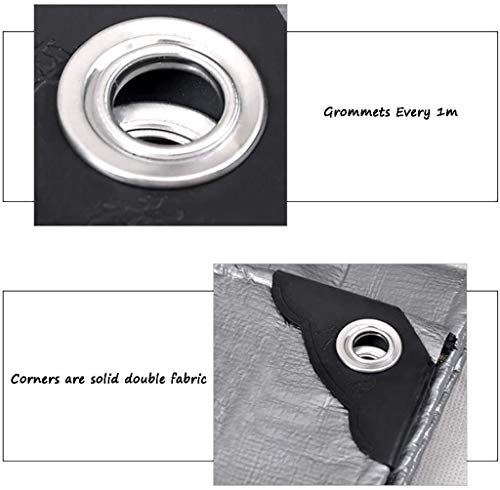 Bâche imperméable camping argent et vert bâche de protection 20 mil avec œillets - 4