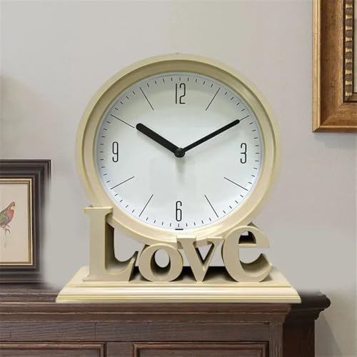 Reloj de mesa retro con función de pequeño despertador silencioso analógico 6