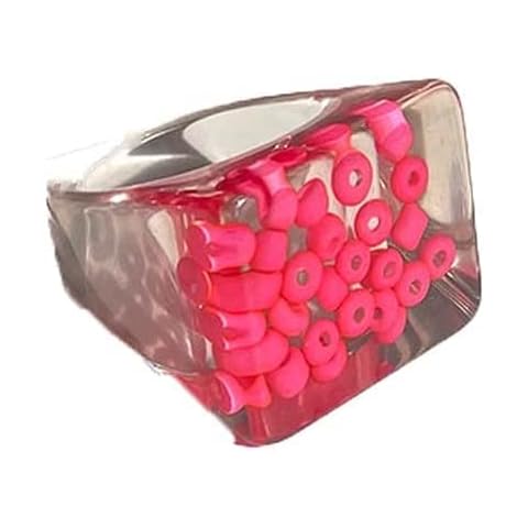 Anillo de Resina Geométrico Rosa Cover