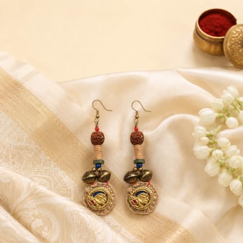 Image of Royal Queen & Empress Handcrafted Tribal Dhokra Earrings Collection for Women - Statement Ethnic Designs in Multiple Colours
