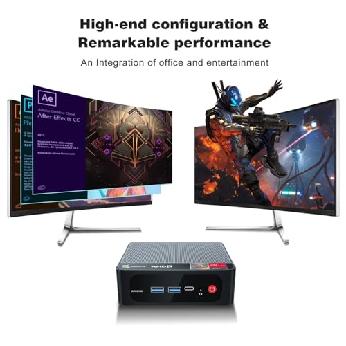 Image of Beelink SEI Mini PC, AMD Ryzen 7 3750H Processor, 16G RAM 500GB M.2 NVME SSD Mini Computer, Gigabit Ethernet, WiFi 5, BT4.0, 4K@60hz Output, Dual HDMI, Mini Desktop Computer, Support Auto Power On
