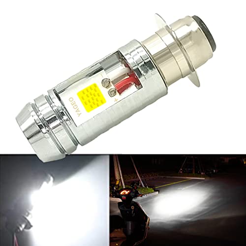 P15D H6M LED Headlight Bulb Motorcycle High Low Beam Motorbike Headlamp Super Bright Cool White 1800LM COB Chips 6500K for Yamaha ATVS YFM350 400 450 660 700 Raptor
