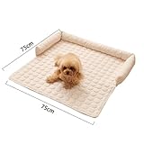 Bettschlange Hundebett Sofa Waschbar - Hundedecke Sofa mit Rand, Sofaschutz Hund, Flauschig Hundebett, rutschfest Hundekissen, Mittelgroße Hunde,75x75cm,Dunkelgrau