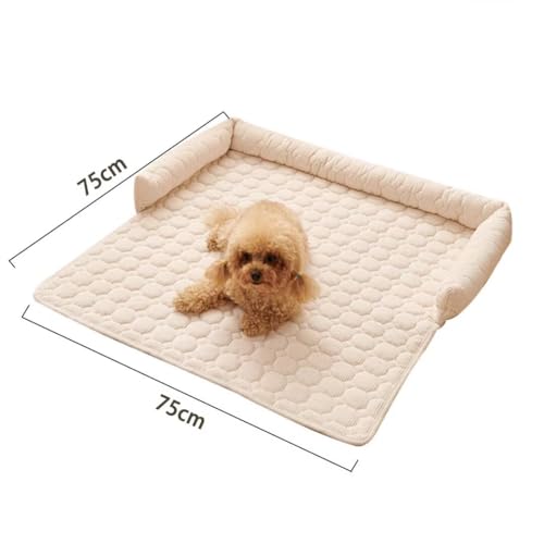 Bettschlange Hundebett Sofa Waschbar - Hundedecke Sofa mit Rand, Sofaschutz Hund, Flauschig Hundebett, rutschfest Hundekissen, Mittelgroße Hunde,75x75cm,Dunkelgrau