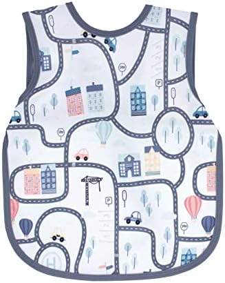 BapronBaby Tiny Town Bapron - Soft Waterproof Stain Resistant Bib - Machine Washable - 6m - 5yr - (Sz Preschool 3-5yrs)