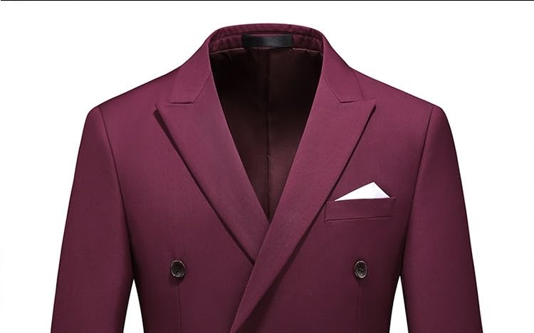 Men's Tuxedo Suit 2 Piece Slim Fit Pants Formal Outfit for Wedding Party Prom Business Office Event(Gray,XXX-Large)2