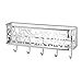 mDesign Wall Mount Metal Entryway Storage Organizer Mail Sorter Basket with 5 Hooks - Letter, Magazine, Coat, Leash and Key Holder for Entryway, Mudroom, Hallway, Kitchen, Office - Chrome