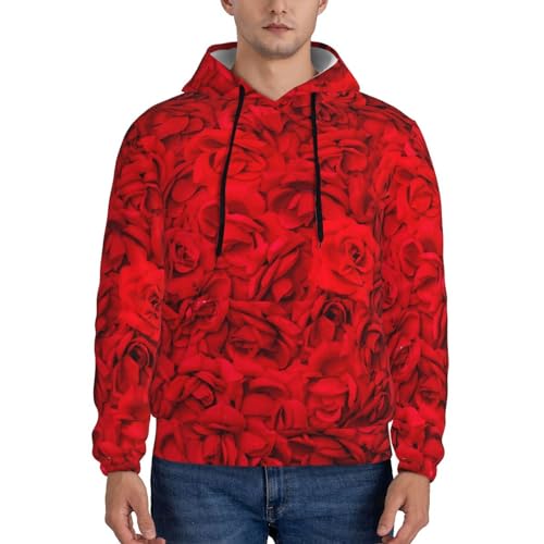 Skull And Flowers Men'S Hooded Sweatshirts Long Sleeve Sweatshirt With Pocket-2
