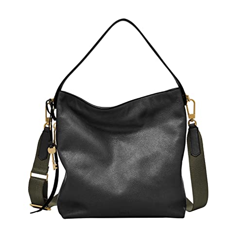 Fossil Women's Maya Leather Small Hobo Purse Handbag, Black (Model: Zb6979001) #TOP1