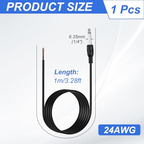Cable de audio 6.35mm mono 1 m MECCANIXITY miniatura 2