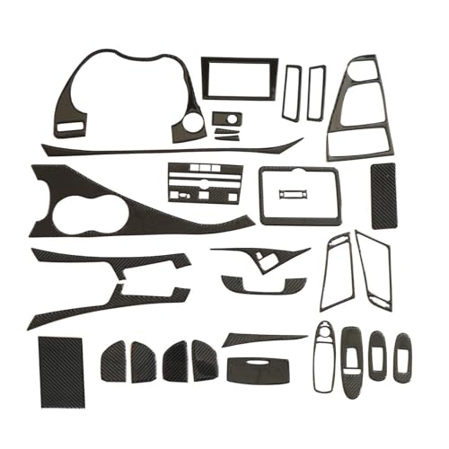 NLQR 31Pcs Real Carbon Fiber Interior Trim Kits, Carbon Fiber Kits Interior Trim Cover Fit for Infiniti Q50 2014-2024 for Q60 2017-2022 Interior Decor Sticker