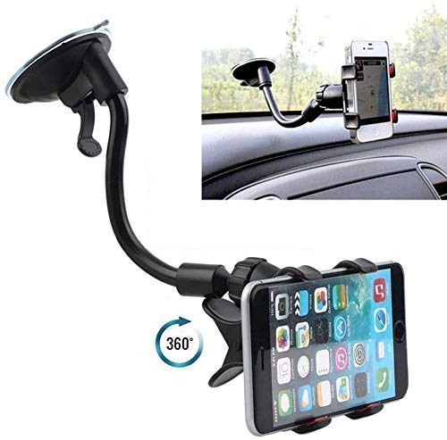 Image of YAKSHU Car Mobile Holder for Windshield & Dashboard | Portable Pocket-Sized Phone Mount | Lightweight Travel Stand | Universal Fit for All Smartphones