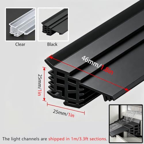 Deflector de lluvia recortable LZMZMQ de 46mm de ancho para un aislamiento eficaz de puertas 4