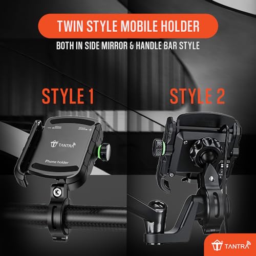 Image of TANTRA S33A Bike Motorcycle Phone Mount, Universal 360Rotation Adjustable Bicycle Phone Holder,Motorcycle Handlebar Mount Fits for iPhone 11 Pro Max /XR /XS Max /8 /7 / 6 /6s Plus, Galaxy S9 /S9 Plus