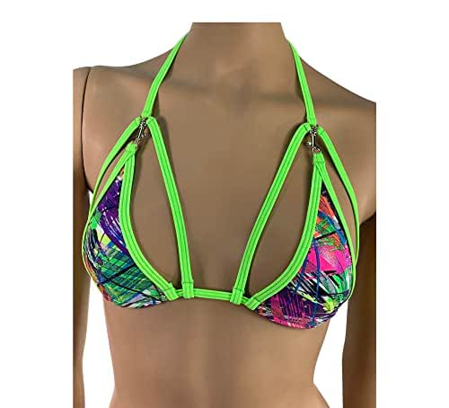 Scare-Bear Triangle Bikini Top (UV REACTIVE)