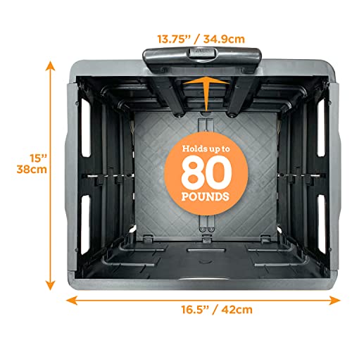 Inspired Living Collapsible Ultra-Slim Pack-N-Roll, 2 Wheel Utility Cart , With Telescopic Handle - Super Strong Up To 80 Lbs Load Capacity, Black #TOP2