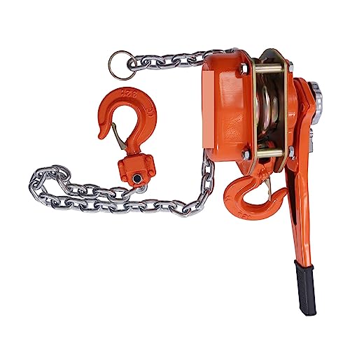 Montacarichi da Balcone, Paranco a catena a leva manuale, 6600 libbre, la catena arriva lungo 5 piedi, paranco a catena a cricchetto 1,5 tonnellate,per Camion,Garage,Industriale
