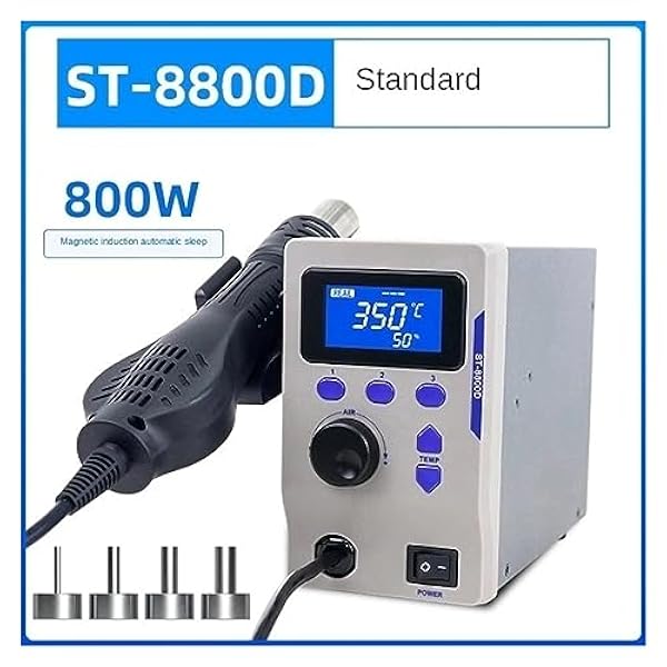 Varmluftspistol Digital Display BGA Rework Station Luftvolym Antistatisk Reparation Avlödningsstation 110V / 220V (Color : Talla �nica, Size : A)