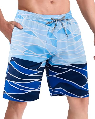 Image of BOJIN Mens Swim Trunks 9 inch Quick Dry Stretch Swim Shorts Mesh Lining Bathing Suits Swimwear Beach Shorts with Pockets