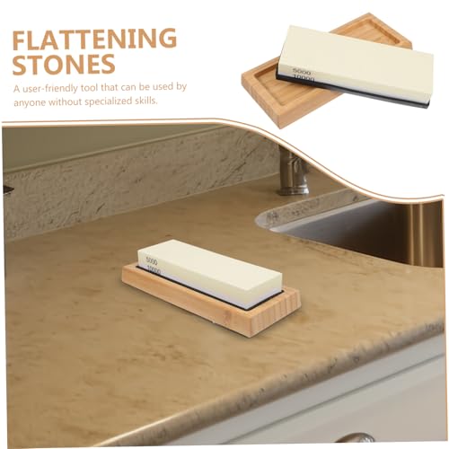Pierre à aiguiser avec support et tapis silicone COLLBATH pour affûtage stable de couteaux