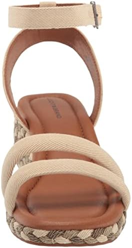 Lucky Brand Women's Naylicia Braided Wedge Sandal, Vanilla, 8.5 | Image 1