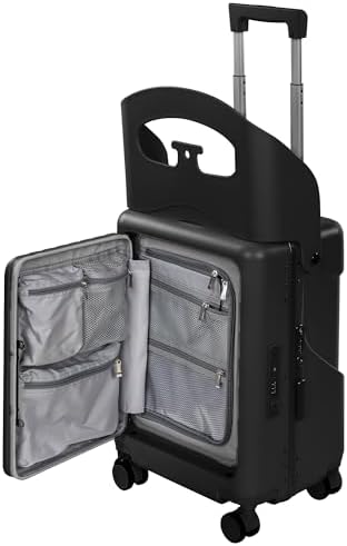 20" Ride-On Luggage with Child Seat, Hardside Carry-On Suitcase w...