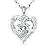 DALOJOE Moissanite Heart Necklaces for Women, 1-3 Carat Moissanite 925 Sterling Silver Necklace, Anniversary Present for Women, Birthday Gifts for Wife, Jewelry Gifts for Christmas, Valentine's Day