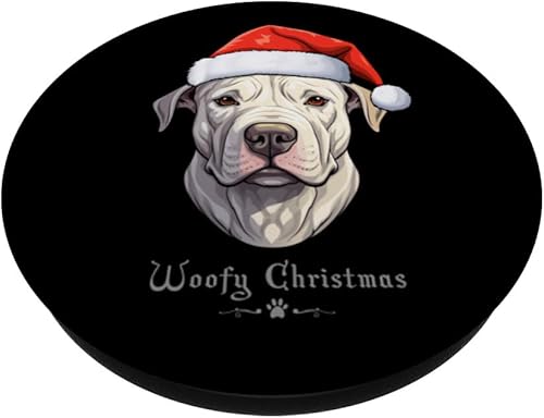 Miniatura 2 de Dogo Argentino Dog Funny Woofy Christmas Simple Design PopSockets Standard PopGrip