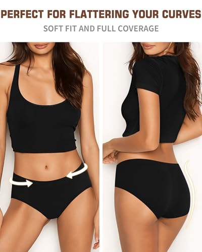 Image of CULAYII Womens Underwear Seamless Hipster Panties Wicking Underwear Soft Stretch Breathable Ladies Low Waisted Underwear