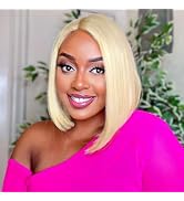 12 Inch 613 Blonde Bob Wig Human Hair 13x4 HD Lace Front Human Hair Wigs 180% Density Glueless Wi...