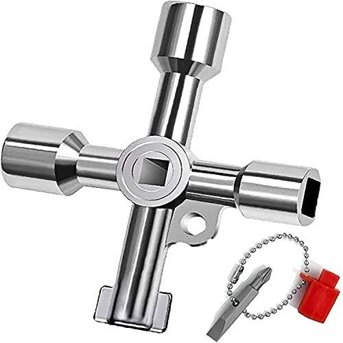 Tomario Zählerbox Schlüssel Gasschlüssel Zähler Schlüssel Utilities Schlüssel für Elektroschrank Schrank Öffnen Schlüssel Zinklegierung (C) Cover