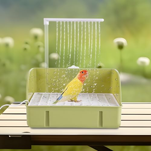 Perruche heureuse dans sa douche pour perroquet et baignoire à eau dynamique - 3