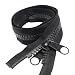YaHoGa #10 84 Inch Separating Large Plastic Zippers Black Tape with Double Pull Tab Slider Heavy Duty Zippers for Sewing, Sleeping Bag, Boat, Canvas, Cover, Trampoline, Dog Bed, Tent (84" 1pc)
